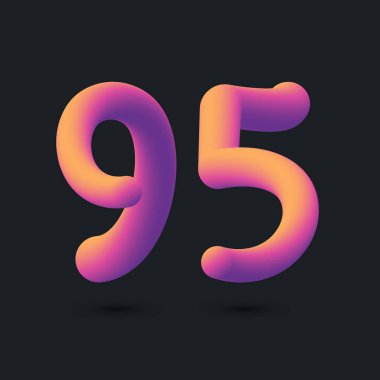 95 Yıldönümü Logo Tasarımı, 64 Numaralı Simge Vektör Şablonu