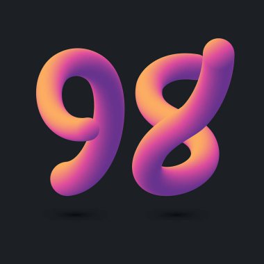 98 Yıldönümü Logo Tasarımı, 64 Numaralı Simge Vektör Şablonu