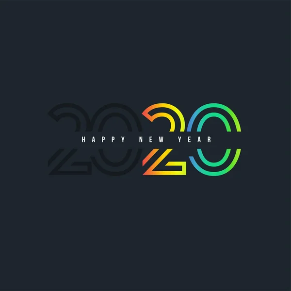 Diseño Tarjeta Feliz Año Nuevo 2020 — Archivo Imágenes Vectoriales