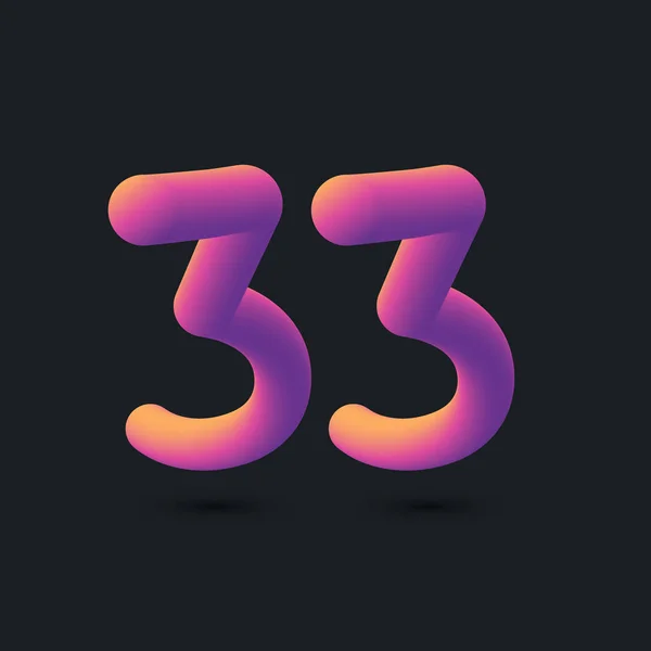 Anniversary Logo Design Number Icon Vector Template — 스톡 벡터