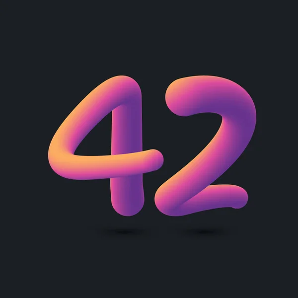 42周年記念ロゴデザイン ナンバー64アイコンベクトルテンプレート — ストックベクタ
