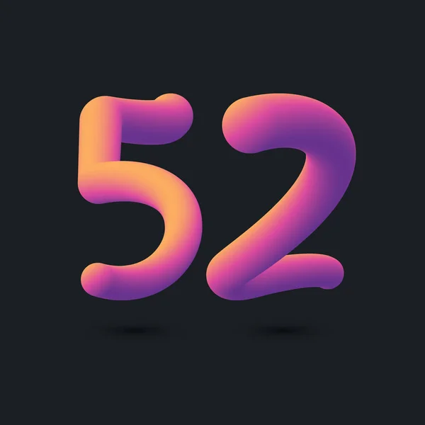 52周年記念ロゴデザイン 64番アイコンベクトルテンプレート — ストックベクタ
