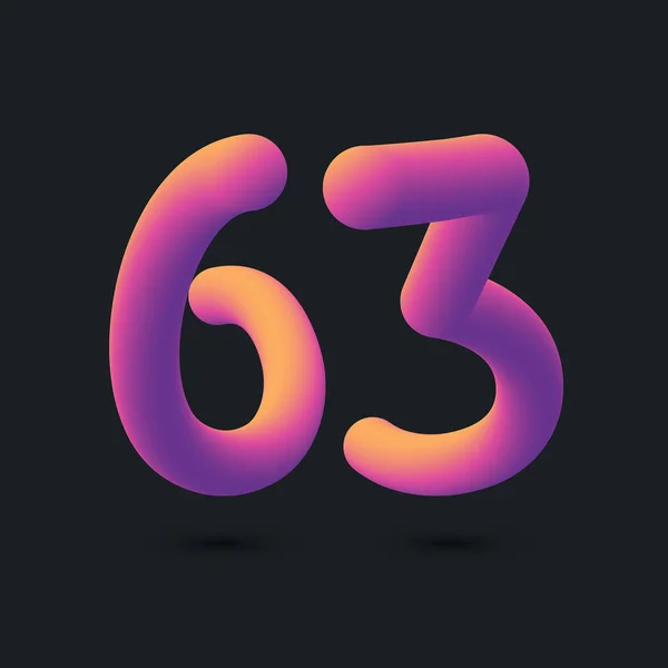 63周年記念ロゴデザイン 64番アイコンベクトルテンプレート — ストックベクタ