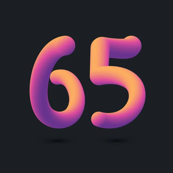 65周年記念ロゴデザイン 64番アイコンベクトルテンプレート — ストックベクタ