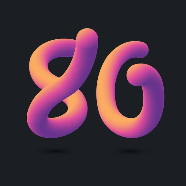 Aniversario Logo Design Número Icono Vector Template — Vector de stock