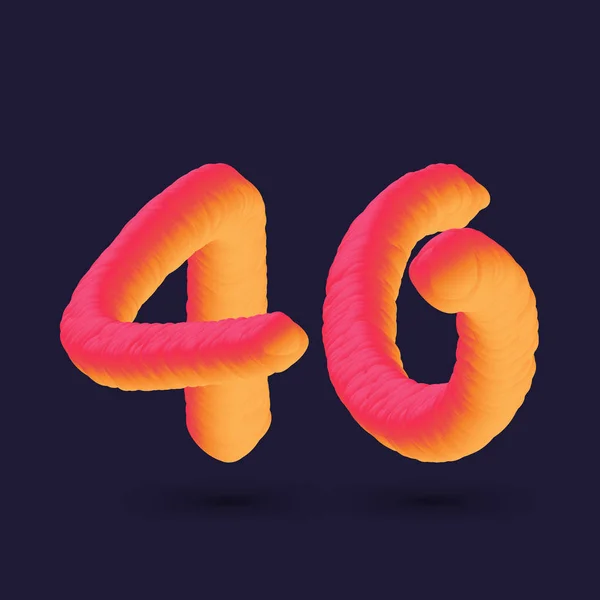 40周年記念ロゴデザイン ナンバー64アイコンベクトルテンプレート — ストックベクタ