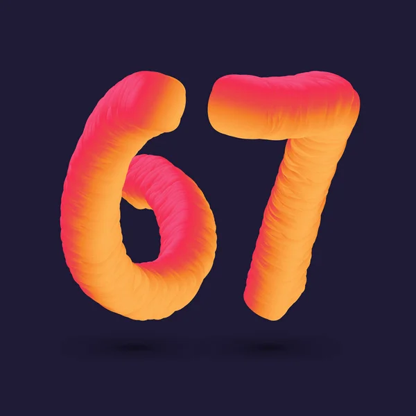 67周年記念ロゴデザイン 64番アイコンベクトルテンプレート — ストックベクタ