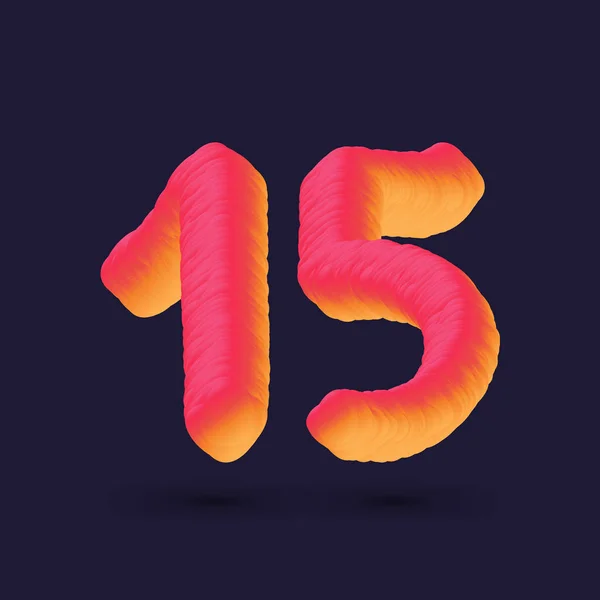 15周年記念ロゴデザイン ナンバー64アイコンベクトルテンプレート — ストックベクタ