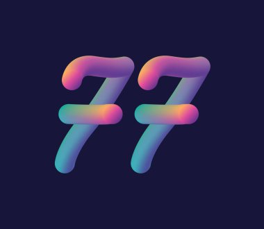 Şirket logosu ve kartvizit tasarımı için 77 numaralı logo ikonu vektör şablonu.