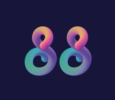 Şirket logosu ve kartvizit tasarımı için 88 numaralı logo ikonu vektör şablonu.