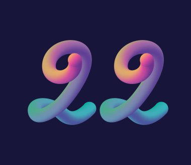 Şirket logosu ve kartvizit tasarımı için 22 numara logo ikonu vektör şablonu.