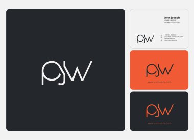 İş Kartı Şablonu için logo pjw, Vektör