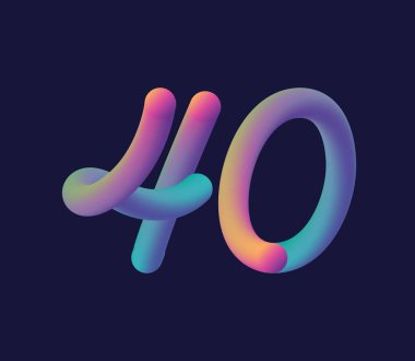 Şirket logosu ve kartvizit tasarımı için 40 numara logo vektör şablonu.