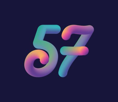 Şirket logosu ve kartvizit tasarımı için 57 numaralı logo ikonu vektör şablonu.