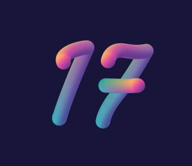Şirket logosu ve kartvizit tasarımı için 17 numaralı logo ikonu vektör şablonu.