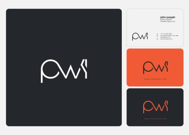 İş Kartı Şablonu için logo pwi, Vektör