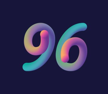 Şirket logosu ve kartvizit tasarımı için 96 numara logo ikonu vektör şablonu.
