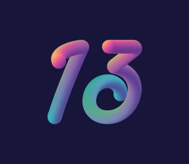 Şirket logosu ve kartvizit tasarımı için 13 numaralı logo ikonu vektör şablonu.