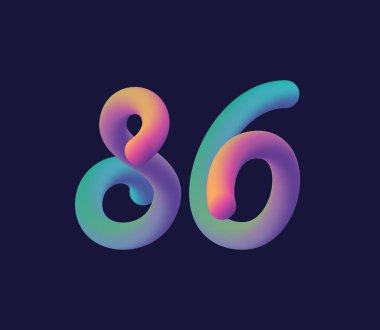 Şirket logosu ve kartvizit tasarımı için 86 numaralı logo ikonu vektör şablonu.