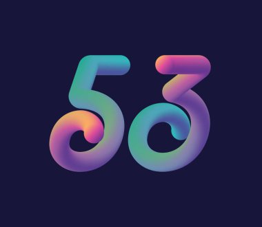 Şirket logosu ve kartvizit tasarımı için 53 numaralı logo ikonu vektör şablonu.