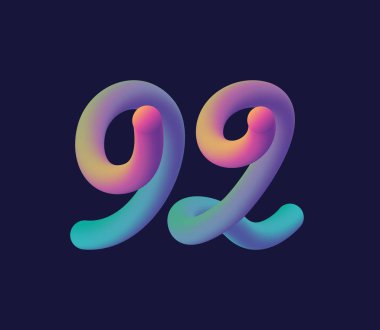 Şirket logosu ve kartvizit tasarımı için 92 numara logo vektör şablonu.