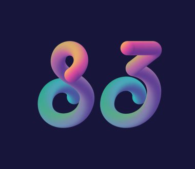 Şirket logosu ve kartvizit tasarımı için 83 numara logo ikonu vektör şablonu.