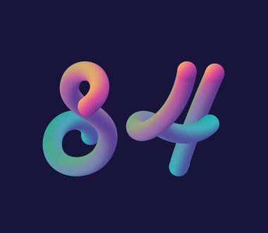 Şirket logosu ve kartvizit tasarımı için 84 numaralı logo ikonu vektör şablonu.