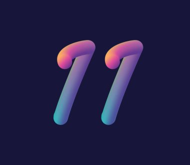Şirket logosu ve kartvizit tasarımı için 11 numara logo ikonu vektör şablonu.