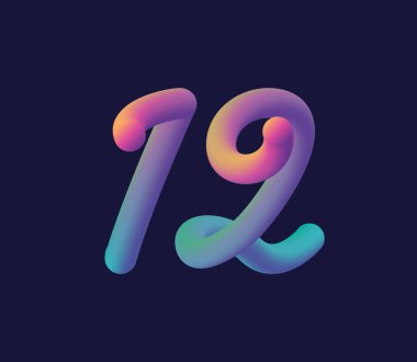 Şirket logosu ve kartvizit tasarımı için 12 numaralı logo ikonu vektör şablonu.