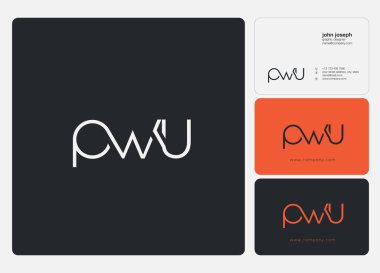 İş Kartı Şablonu için logo pwu, Vektör
