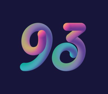 Şirket logosu ve kartvizit tasarımı için 93 numaralı logo ikonu vektör şablonu.