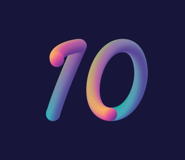 Şirket logosu ve kartvizit tasarımı için 10 numaralı logo ikonu vektör şablonu.