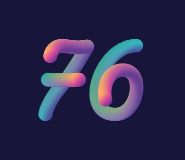 Şirket logosu ve kartvizit tasarımı için 76 numaralı logo ikonu vektör şablonu.