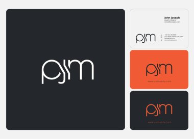 İş Kartı Şablonu için logo pjm, Vektör
