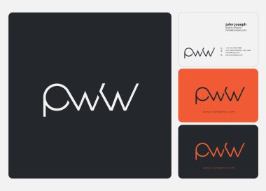 İş Kartı Şablonu için logo pww, Vektör