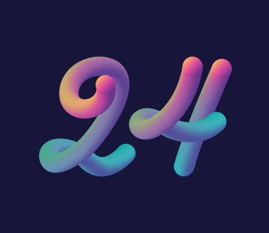 Şirket logosu ve kartvizit tasarımı için 24 numara logo ikonu vektör şablonu.