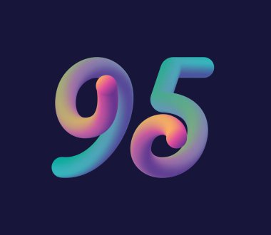 Şirket logosu ve kartvizit tasarımı için 95 numaralı logo ikonu vektör şablonu.