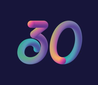 Şirket logosu ve kartvizit tasarımı için 30 numaralı logo ikonu vektör şablonu.