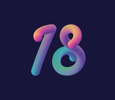 Şirket logosu ve kartvizit tasarımı için 18 numaralı logo ikonu vektör şablonu.