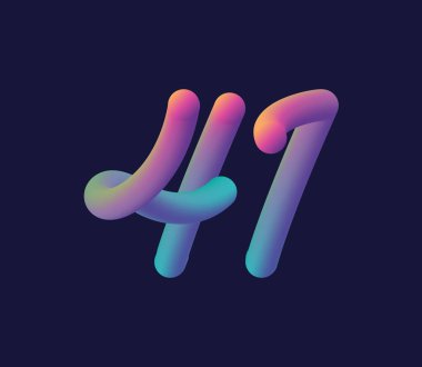 Şirket logosu ve kartvizit tasarımı için 41 numara logo ikonu vektör şablonu.