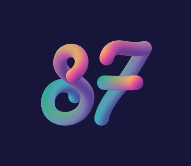 Şirket logosu ve kartvizit tasarımı için 87 numaralı logo ikonu vektör şablonu.
