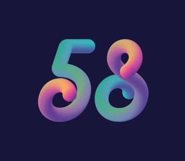 Şirket logosu ve kartvizit tasarımı için 58 numara logo ikonu vektör şablonu.