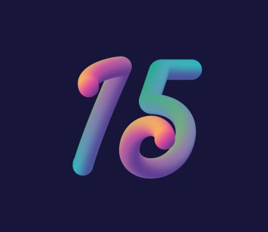 Şirket logosu ve kartvizit tasarımı için 15 numaralı logo ikonu vektör şablonu.