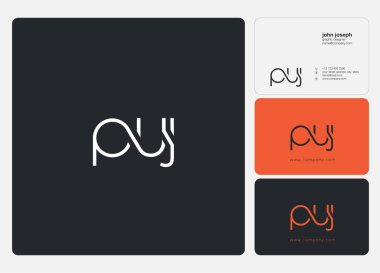 İş Kartı Şablonu için logo puj, Vektör