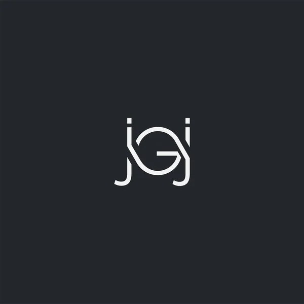Logo Jgj Para Modelo Cartão Visita Vector —  Vetores de Stock