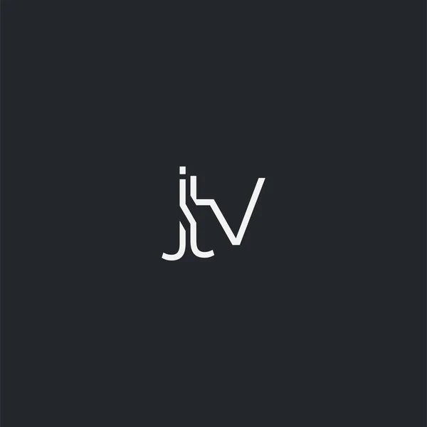 Logo Jtv Plantilla Tarjeta Visita Vector — Vector de stock