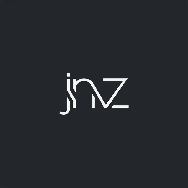 Logo Jnz Modello Biglietto Visita Vettore — Vettoriale Stock