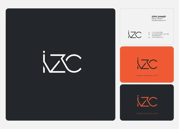 Logo Izc Business Card Template Vector — Stock Vector
