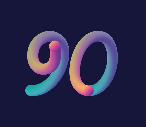 企業ロゴや名刺デザインのための90番ロゴアイコンベクトルテンプレート — ストックベクタ