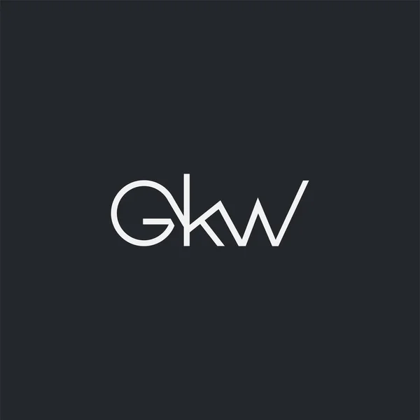 Logotipo Gkw Para Modelo Cartão Visita Vetor — Vetor de Stock